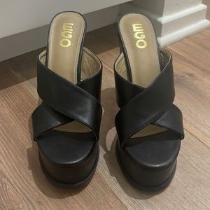 Ego black cross high heels